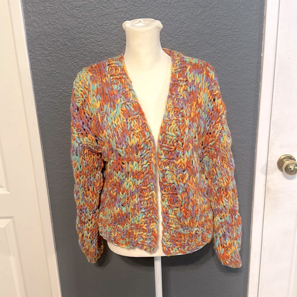 Colorful knitted cardigan